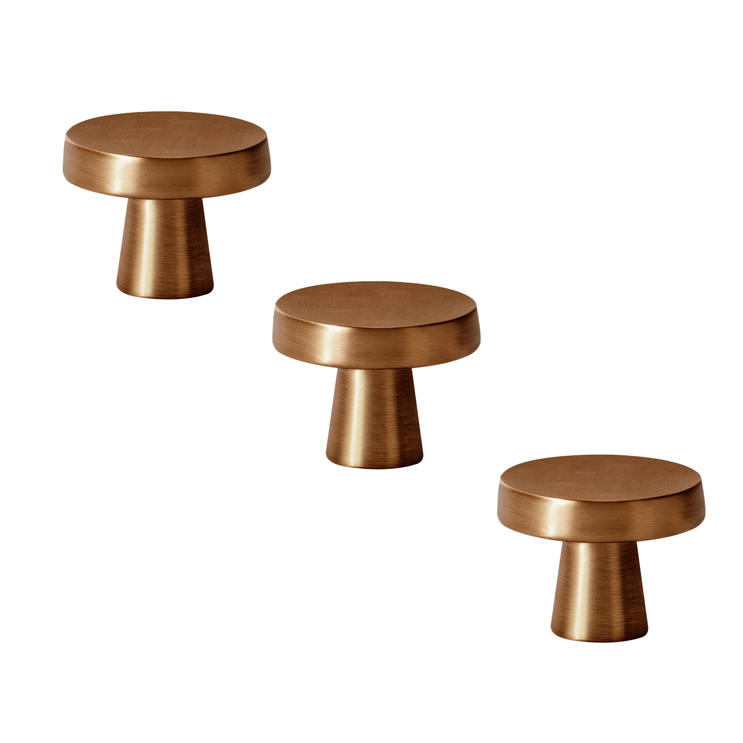 Kit 03 - Puxador Para Móvel Ponto Zamac (pompeia Rosé Gold Fosco)