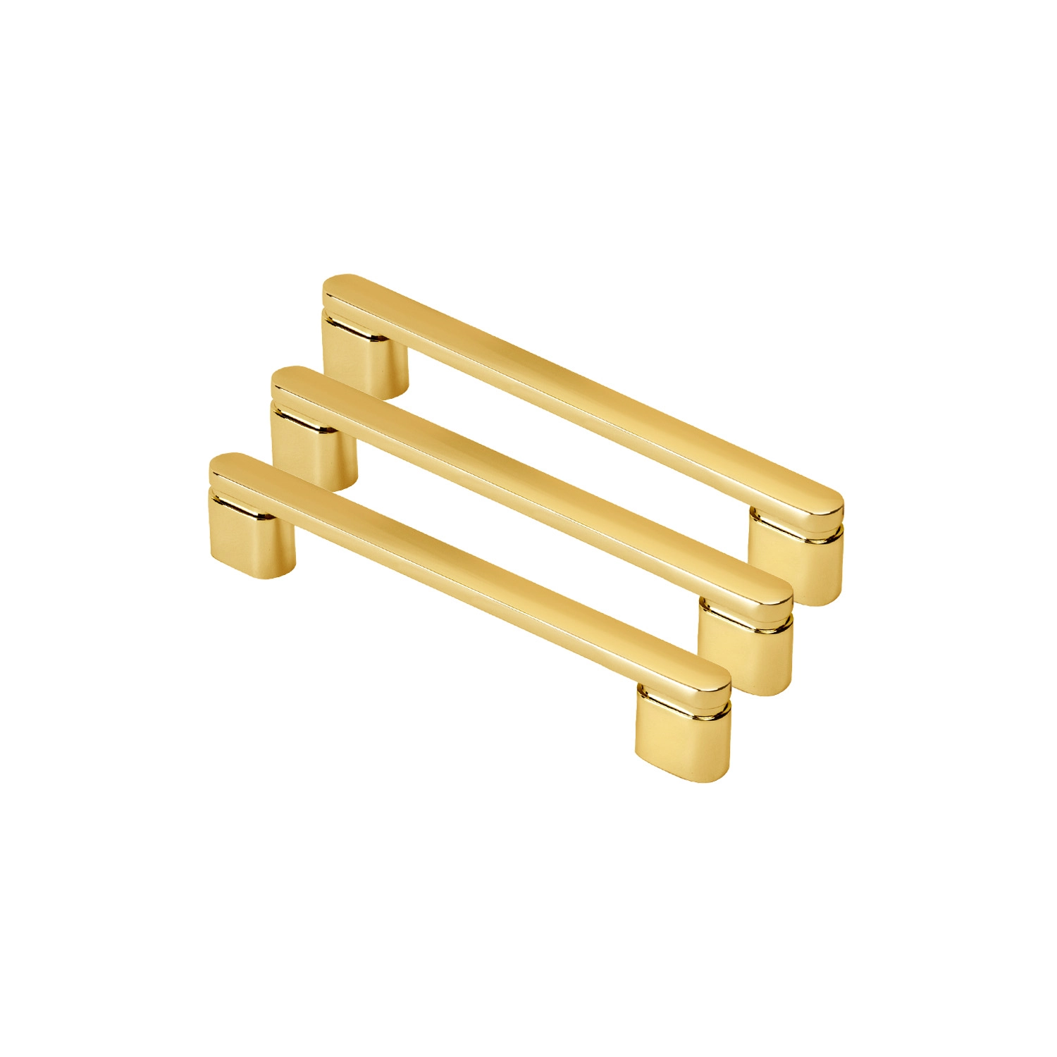 Kit 03 - Puxador Para Móvel Alça Sobrepor 128 Mm Zamac (memphis Dourado)