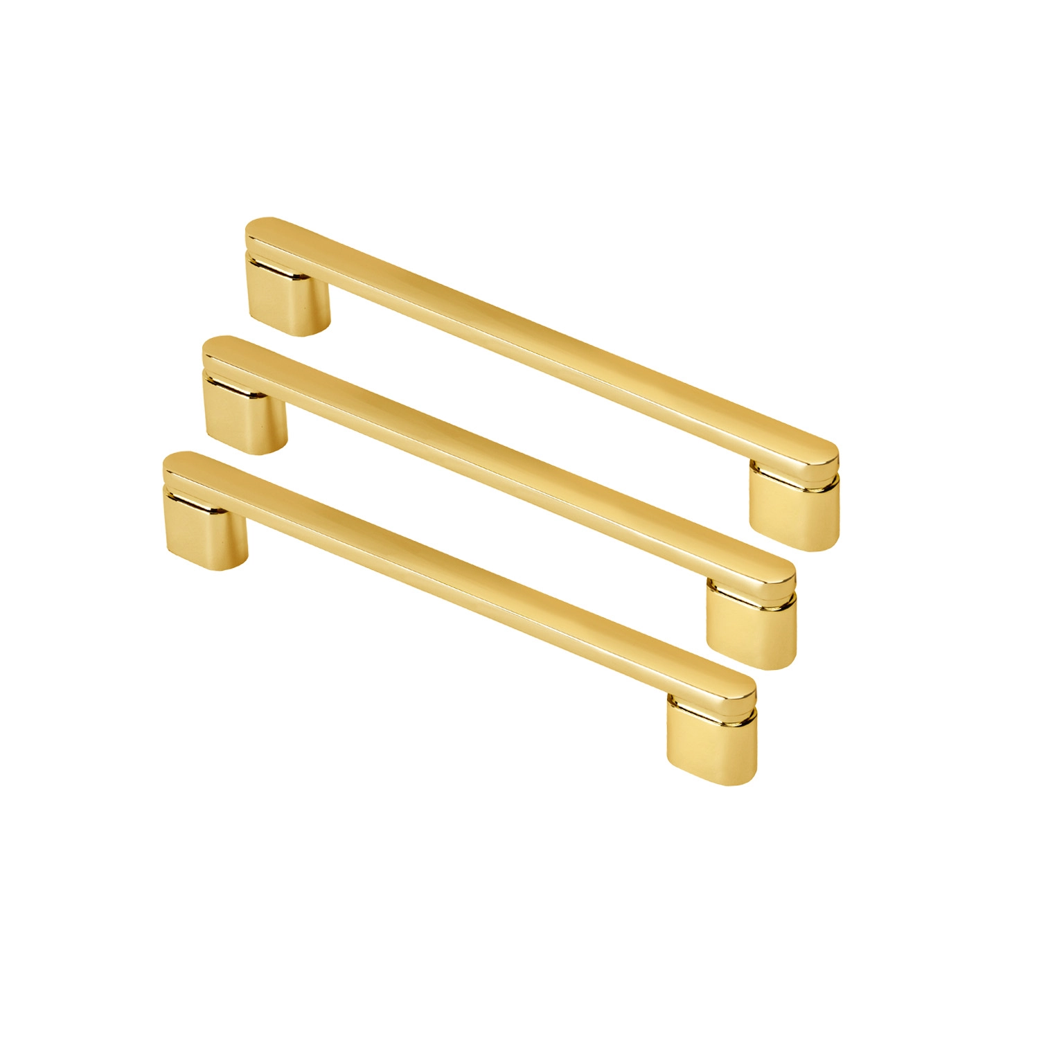 Kit 03 - Puxador Para Móvel Alça Sobrepor 160 Mm Zamac (memphis Dourado)