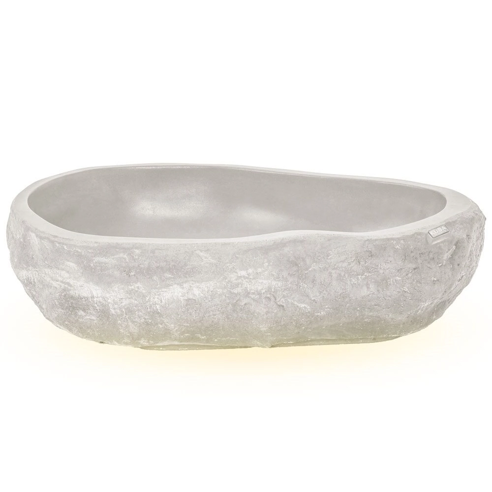 Cuba De Banheiro Concreto Apoio Rocha 57 Cm (sten Off White)