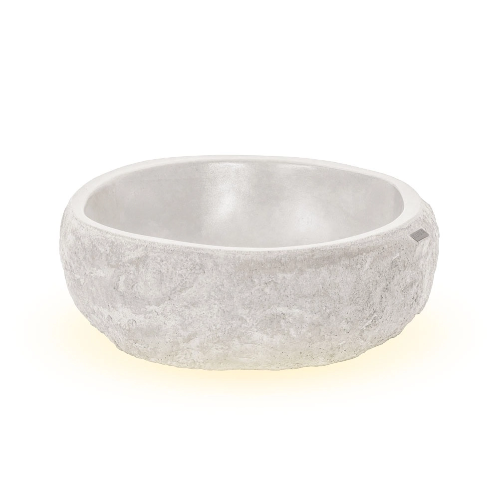 Cuba De Banheiro Concreto Apoio Rocha 37 Cm (kivi Off White)