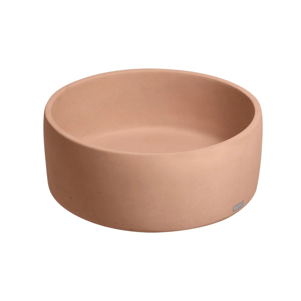 Cuba De Banheiro Concreto Apoio Redonda 35 Cm (small Pêssego)