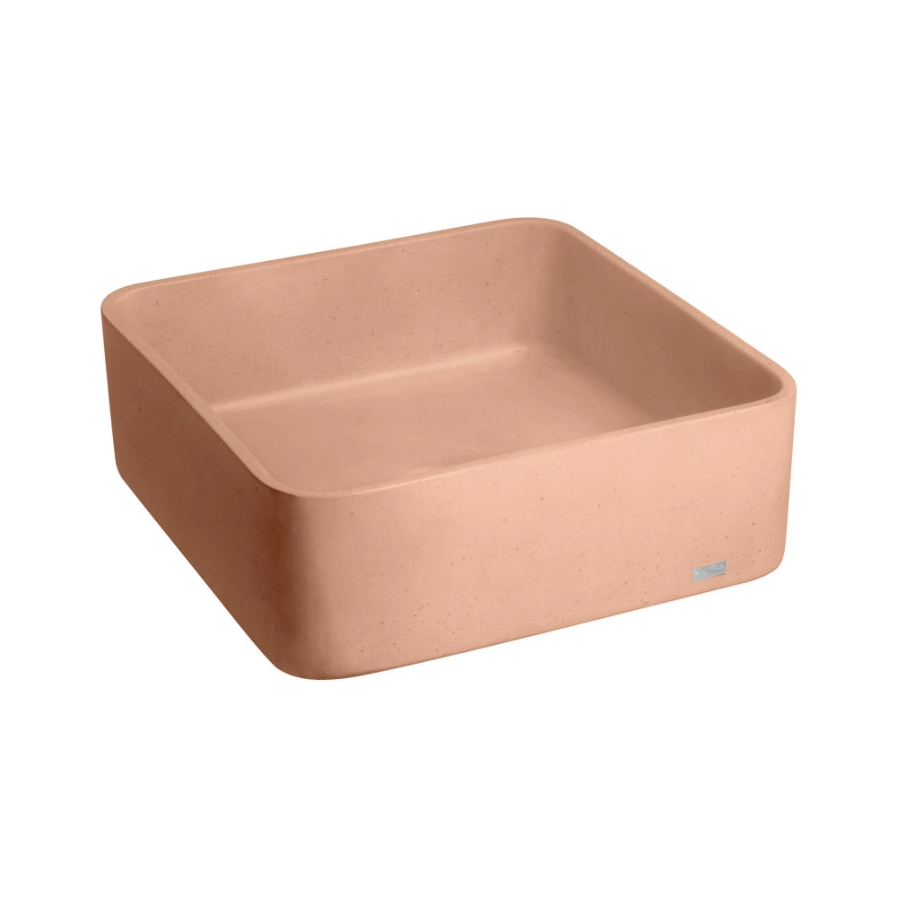 Cuba De Banheiro Concreto Apoio Quadrada 40 Cm (urban Pêssego)