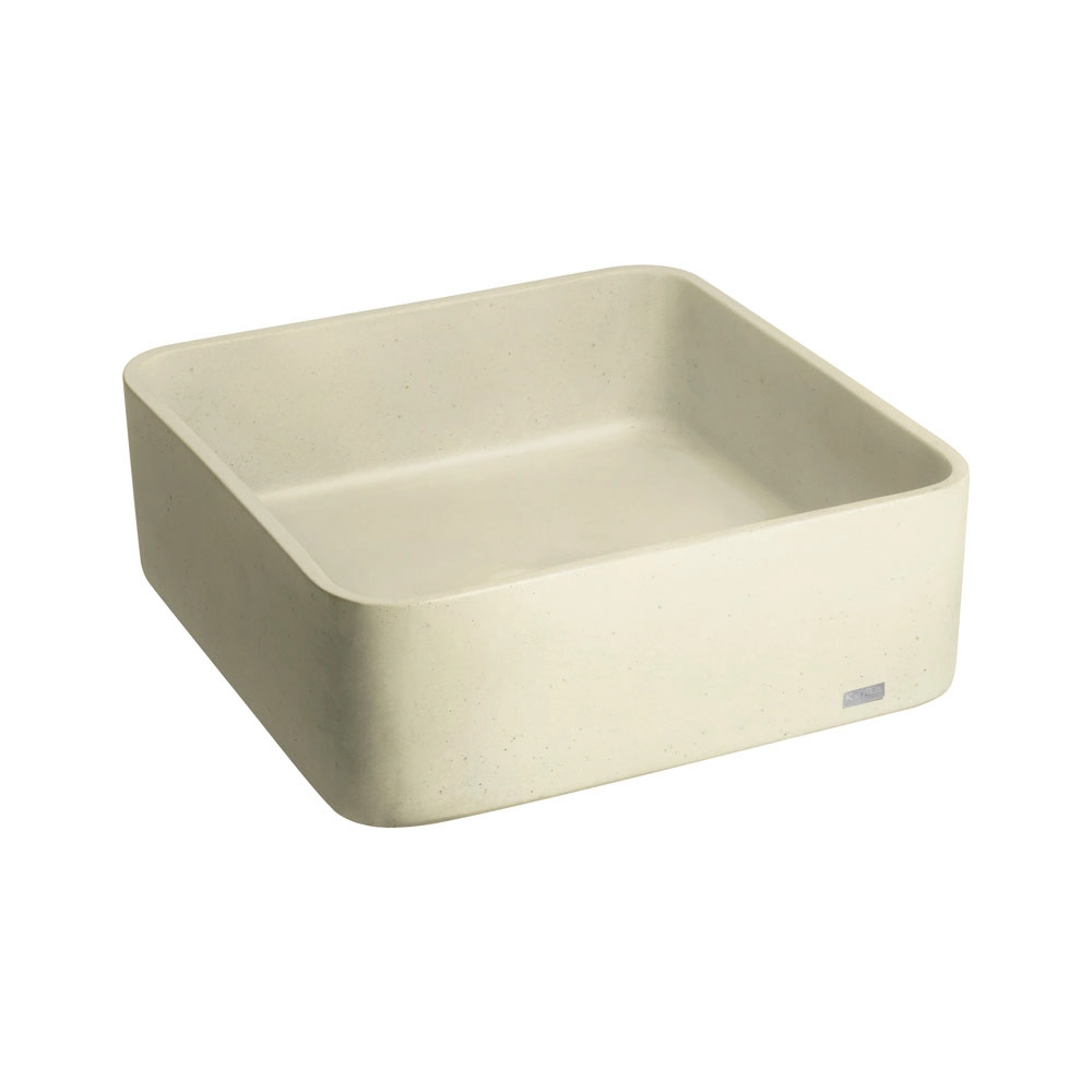 Cuba De Banheiro Concreto Apoio Quadrada 40 Cm (urban Travertino)