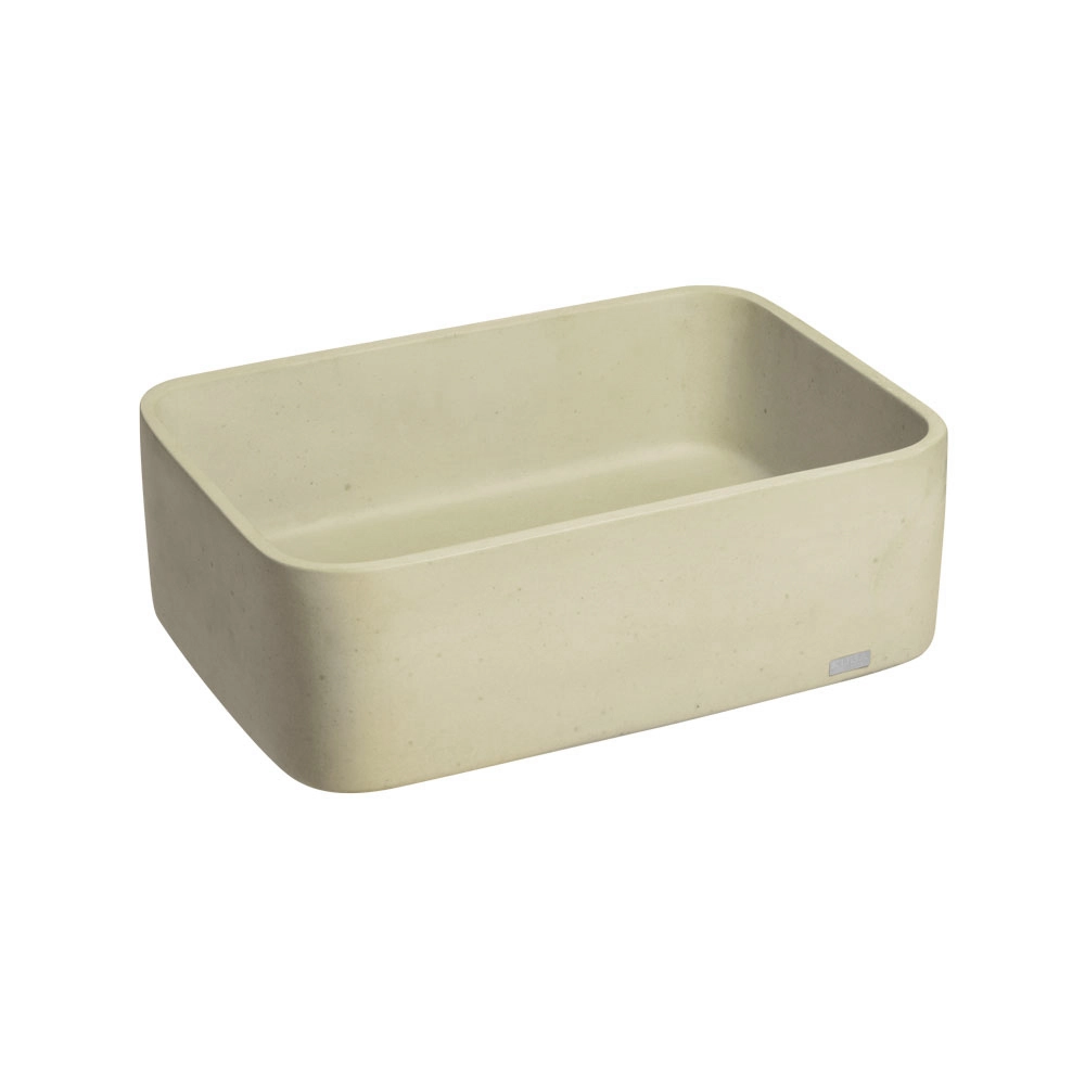 Cuba De Banheiro Concreto Apoio Retangular 42 Cm (tessa Travertino)