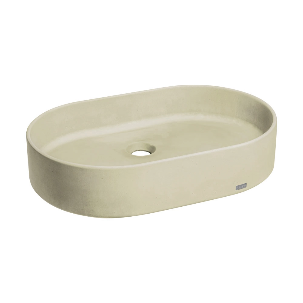 Cuba De Banheiro Concreto Apoio Elipse 55 Cm (lotus Travertino)