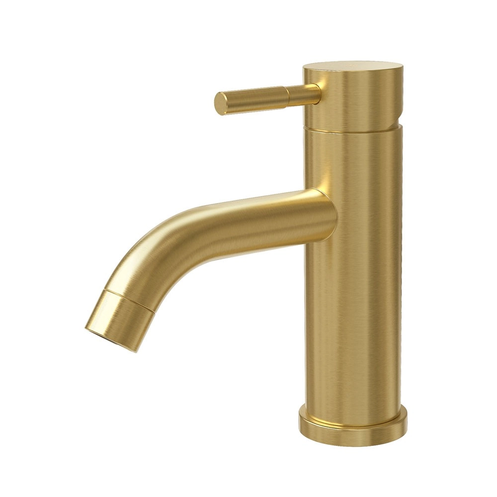 Torneira Monocomando Baixa Para Banheiro Inox (una Ouro Fosca)