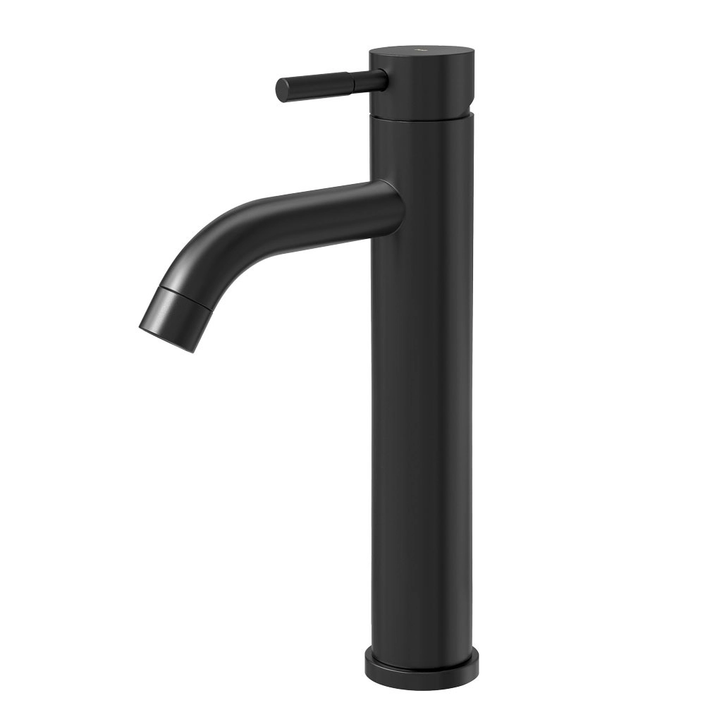 Torneira Monocomando Alta Para Banheiro Inox (una Preta Fosca)