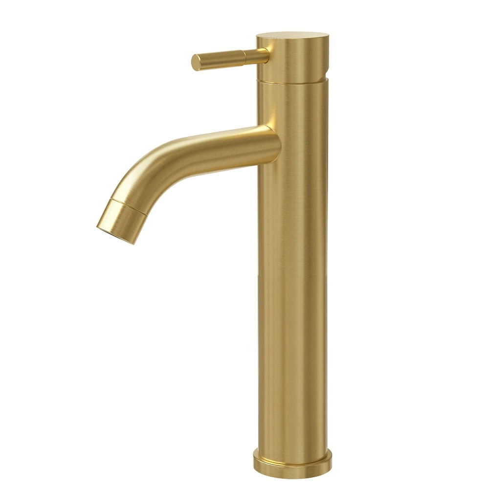 Torneira Monocomando Alta Para Banheiro Inox (una Ouro Fosca)