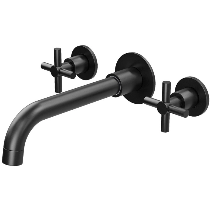 Torneira Misturador De Parede Para Banheiro Inox (alva Preta Fosca)