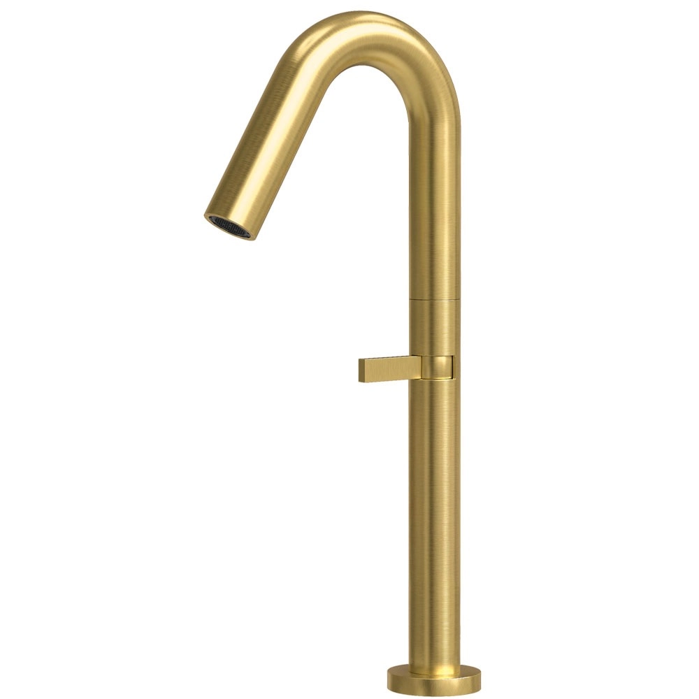 Torneira Monocomando Alta Para Banheiro Inox (tille Ouro Fosca)