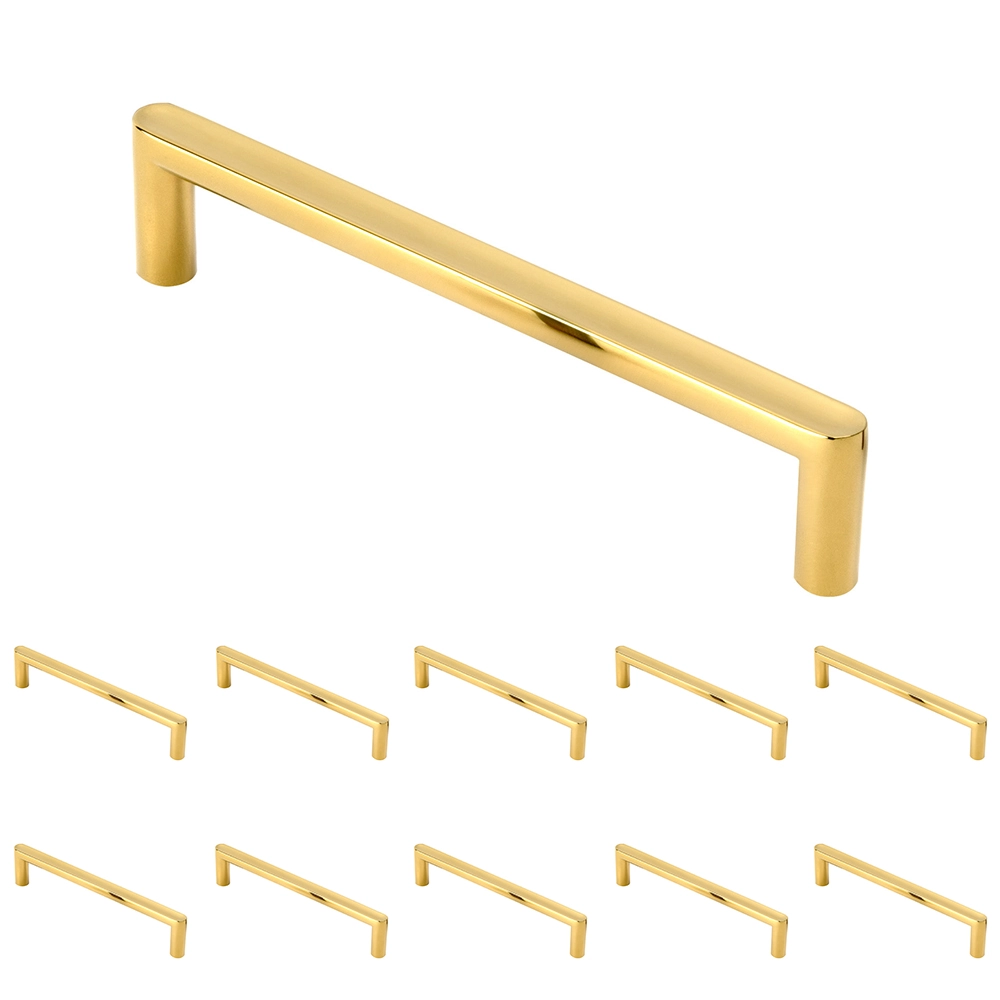 Kit 10 - Puxador Para Móvel Alça Sobrepor 128 Mm Zamac (cartago Dourado)