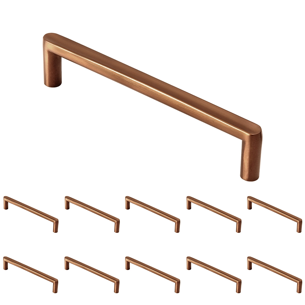 Kit 10 - Puxador Para Móvel Alça Sobrepor 128 Mm Zamac (cartago Rosé Gold Fosco)