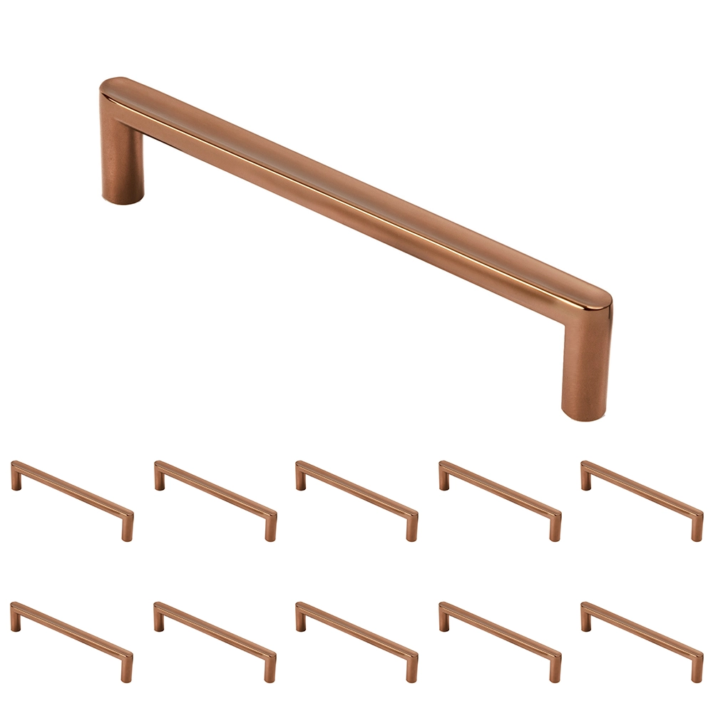 Kit 10 - Puxador Para Móvel Alça Sobrepor 128 Mm Zamac (cartago Rosé Gold)