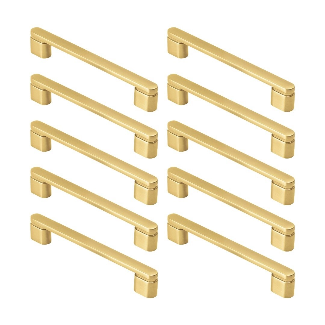 Kit 10 - Puxador Para Móvel Alça Sobrepor 128 Mm Zamac (memphis Dourado Fosco)