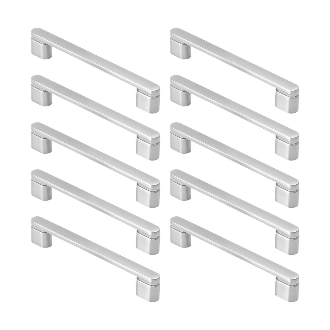 Kit 10 - Puxador Para Móvel Alça Sobrepor 128 Mm Zamac (memphis Escovado)