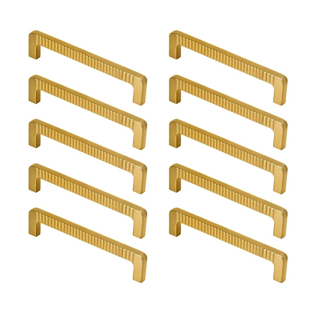 Kit 10 - Puxador Para Móvel Alça Sobrepor 128 Mm Zamac (petra Dourado Fosco)
