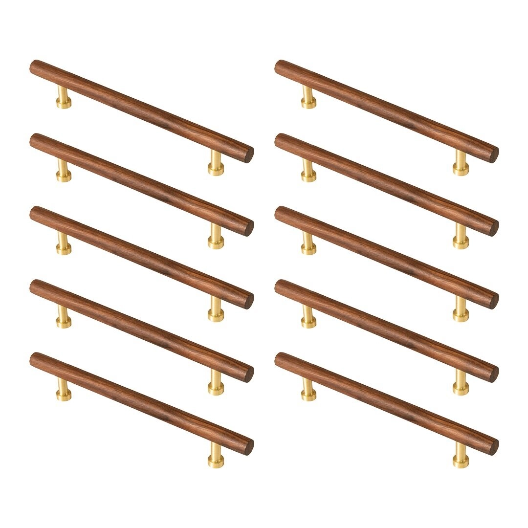 Kit 10 - Puxador Para Móvel Alça Sobrepor 160 Mm Em Madeira (argos)