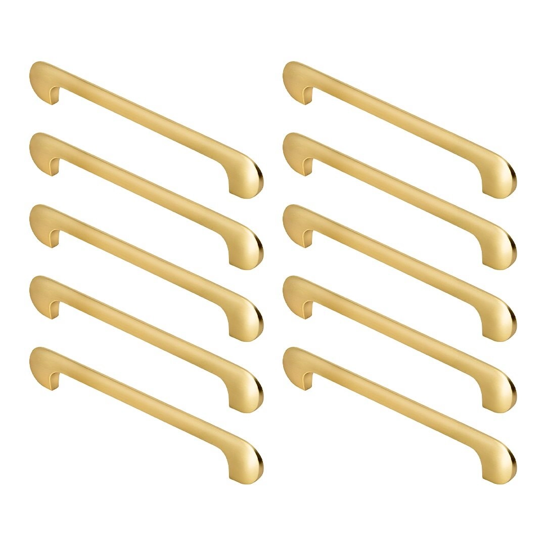 Kit 10 - Puxador Para Móvel Alça Sobrepor 160 Mm Zamac (pompeia Dourado Fosco)