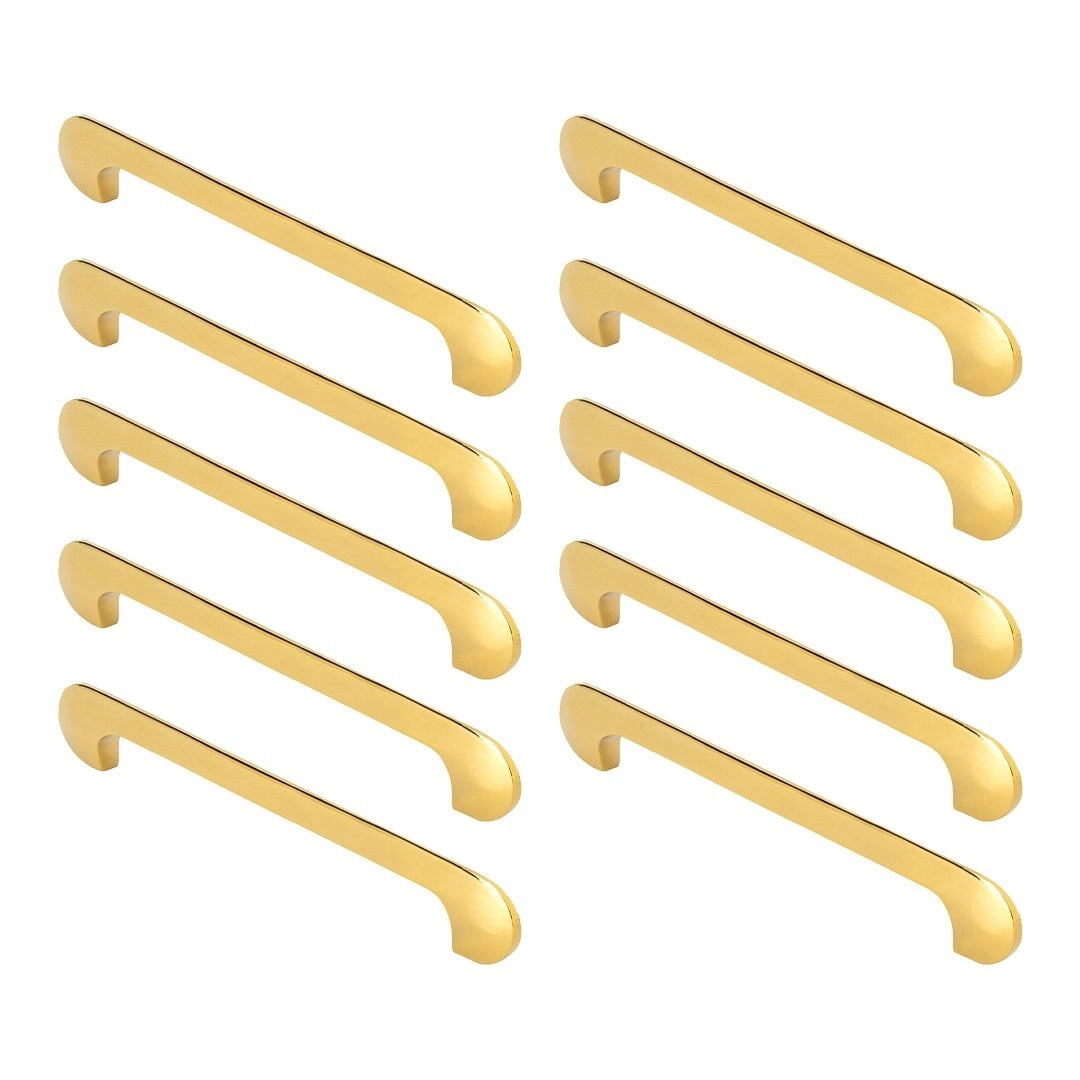 Kit 10 - Puxador Para Móvel Alça Sobrepor 160 Mm Zamac (pompeia Dourado)