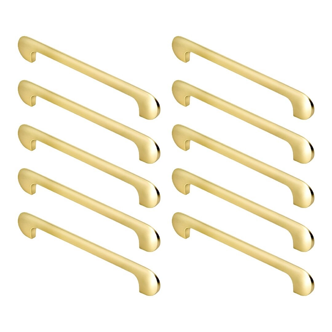 Kit 10 - Puxador Para Móvel Alça Sobrepor 160 Mm Zamac (pompeia Ouro Fosco)
