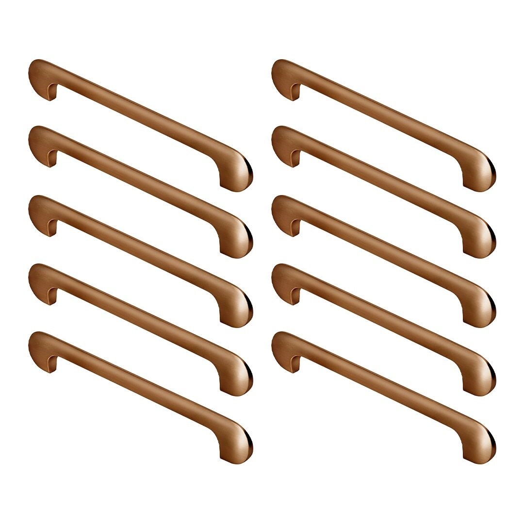 Kit 10 - Puxador Para Móvel Alça Sobrepor 160 Mm Zamac (pompeia Rosé Gold Fosco)