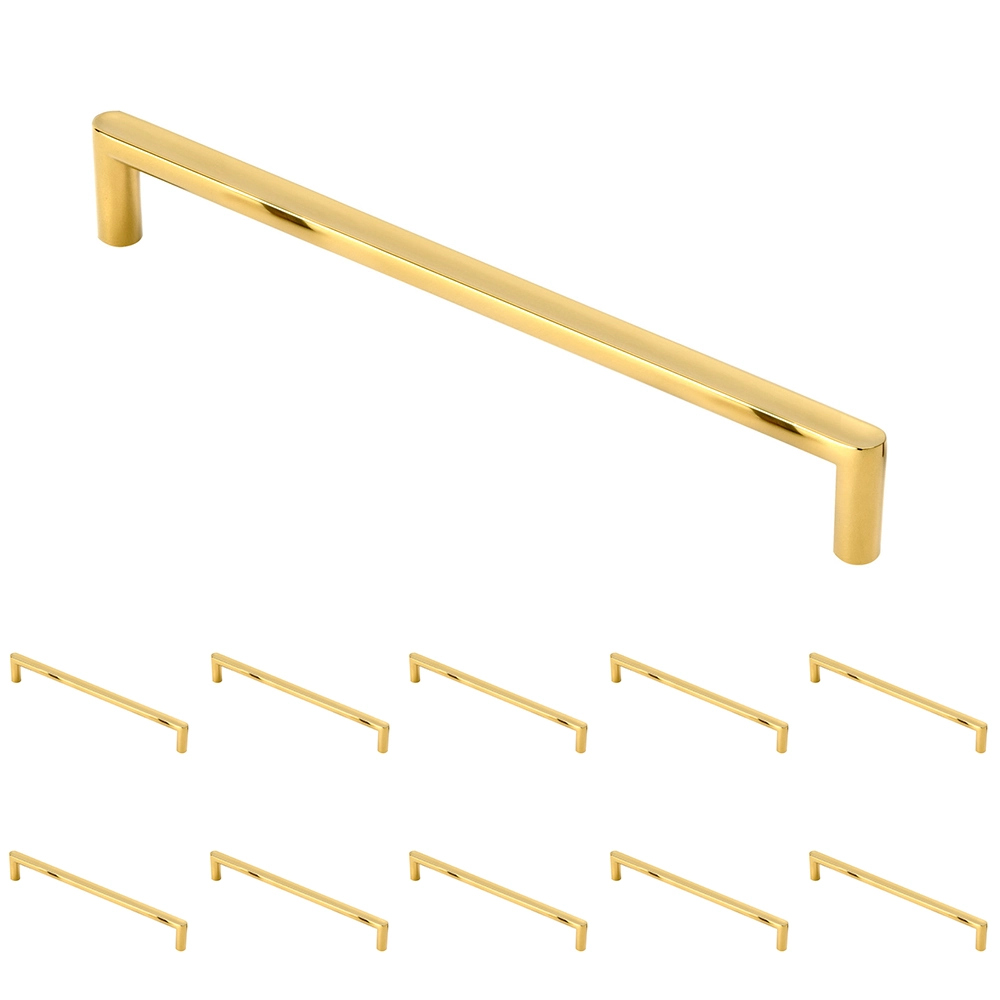 Kit 10 - Puxador Para Móvel Alça Sobrepor 192 Mm Zamac (cartago Dourado)
