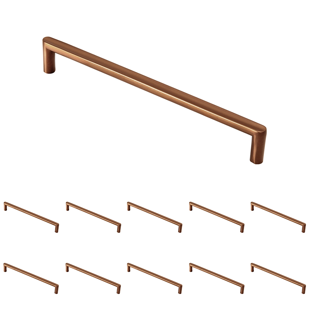 Kit 10 - Puxador Para Móvel Alça Sobrepor 192 Mm Zamac (cartago Rosé Gold Fosco)