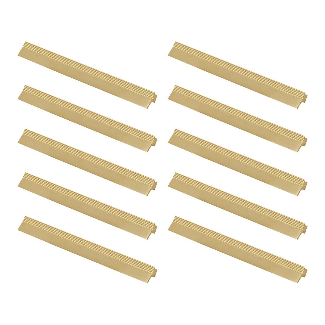 Kit 10 - Puxador Para Móvel Alça Sobrepor 192 Mm Zamac (troia Dourado Fosco)