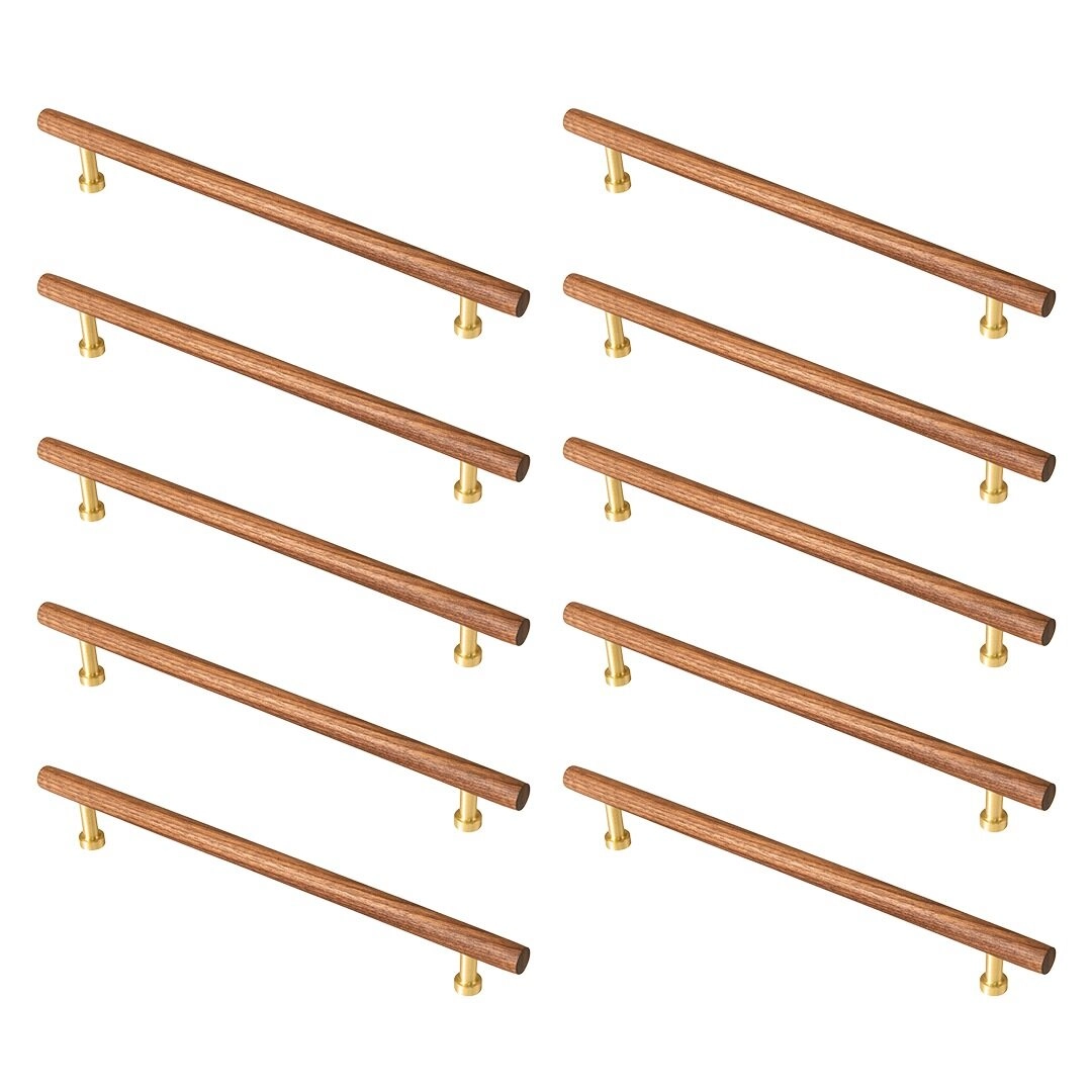 Kit 10 - Puxador Para Móvel Alça Sobrepor 224 Mm Em Madeira (argos)