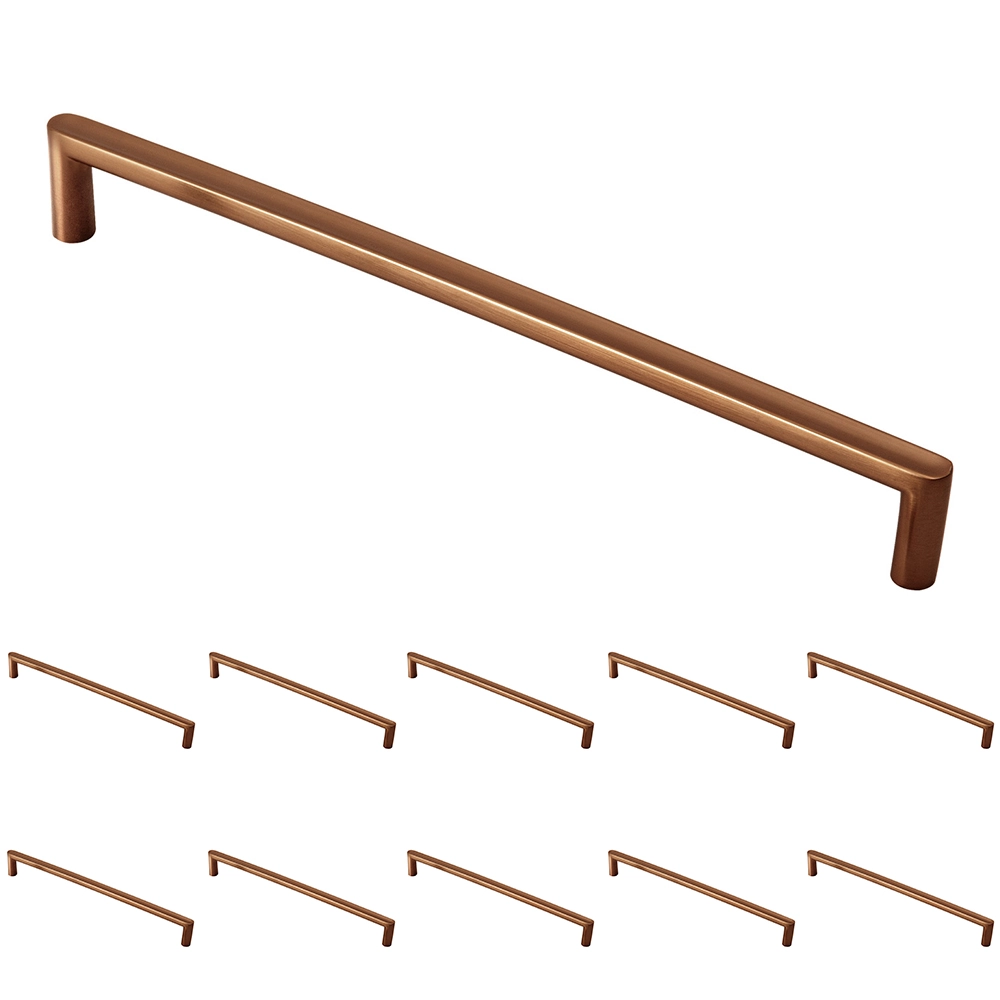 Kit 10 - Puxador Para Móvel Alça Sobrepor 224 Mm Zamac (cartago Rosé Gold Fosco)