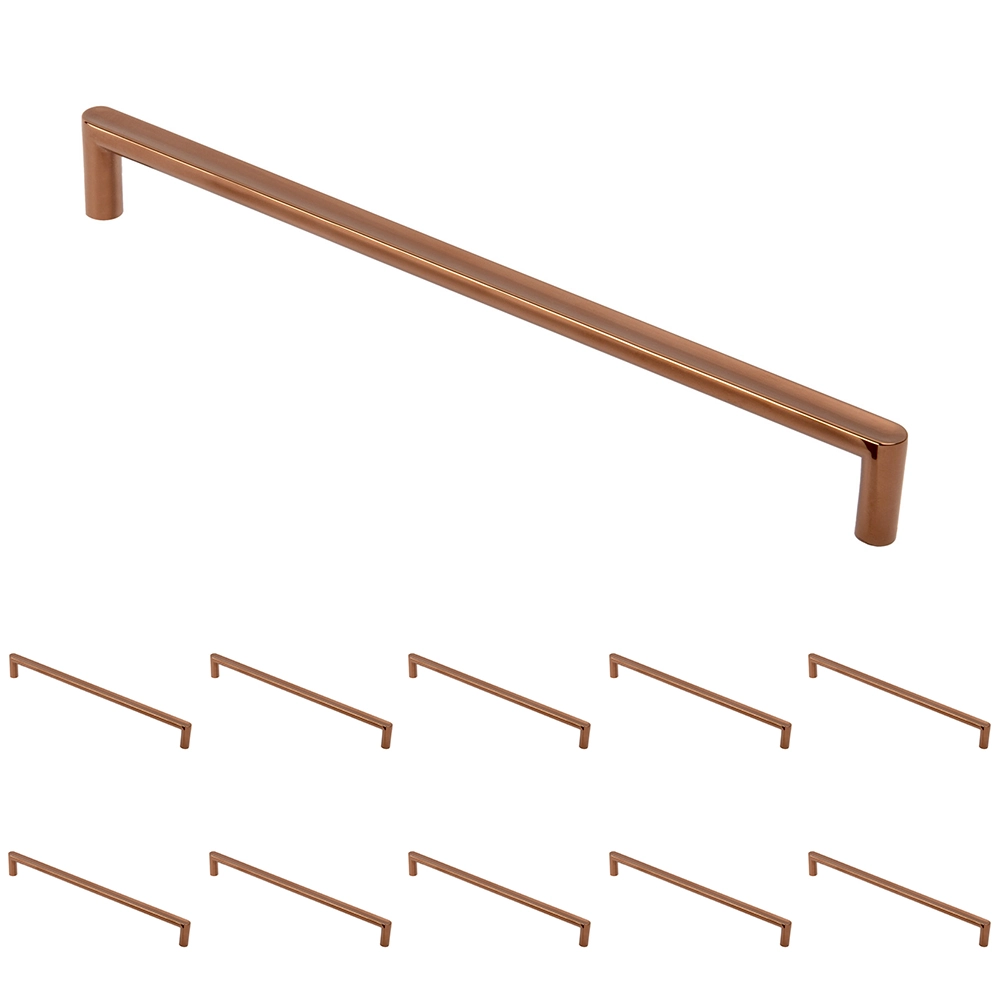 Kit 10 - Puxador Para Móvel Alça Sobrepor 224 Mm Zamac (cartago Rosé Gold)