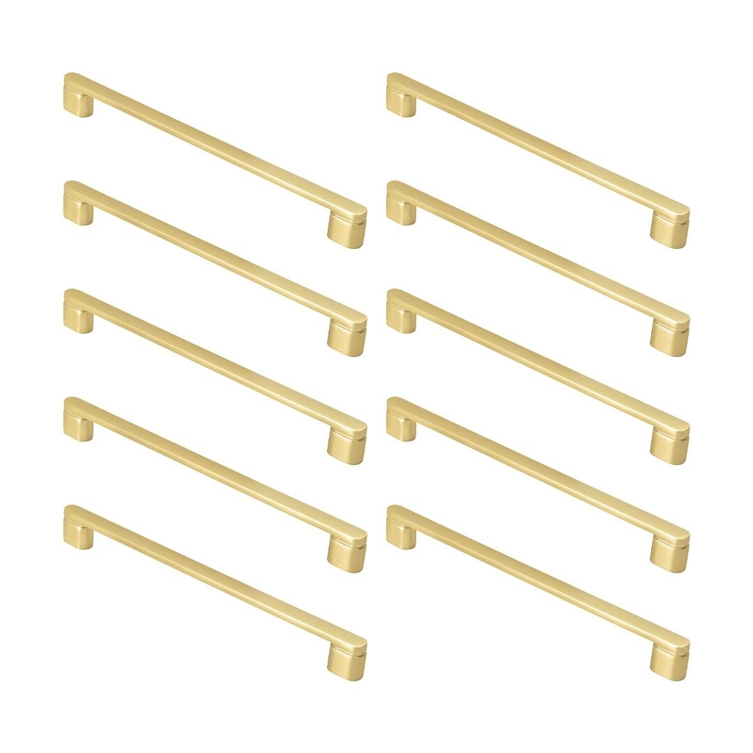 Kit 10 - Puxador Para Móvel Alça Sobrepor 224 Mm Zamac (memphis Ouro Fosco)