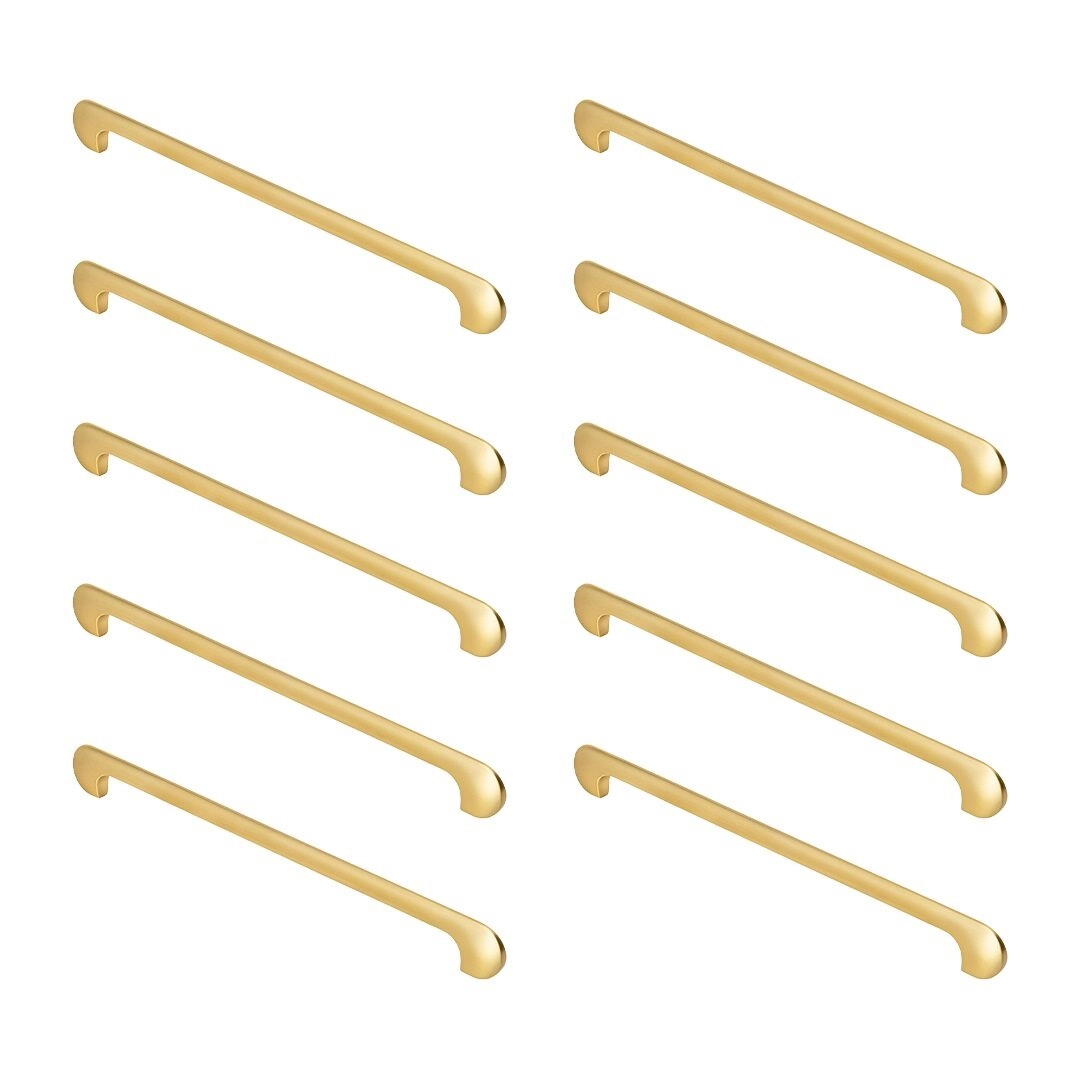 Kit 10 - Puxador Para Móvel Alça Sobrepor 256 Mm Zamac (pompeia Dourado Fosco)