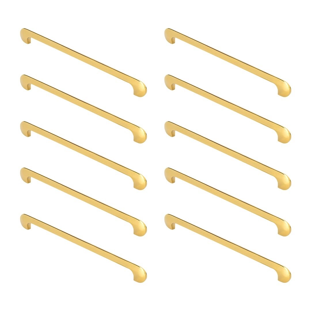 Kit 10 - Puxador Para Móvel Alça Sobrepor 256 Mm Zamac (pompeia Dourado)