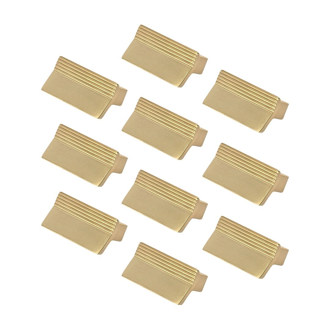 Kit 10 - Puxador Para Móvel Alça Sobrepor 32 Mm Zamac (troia Dourado Fosco)
