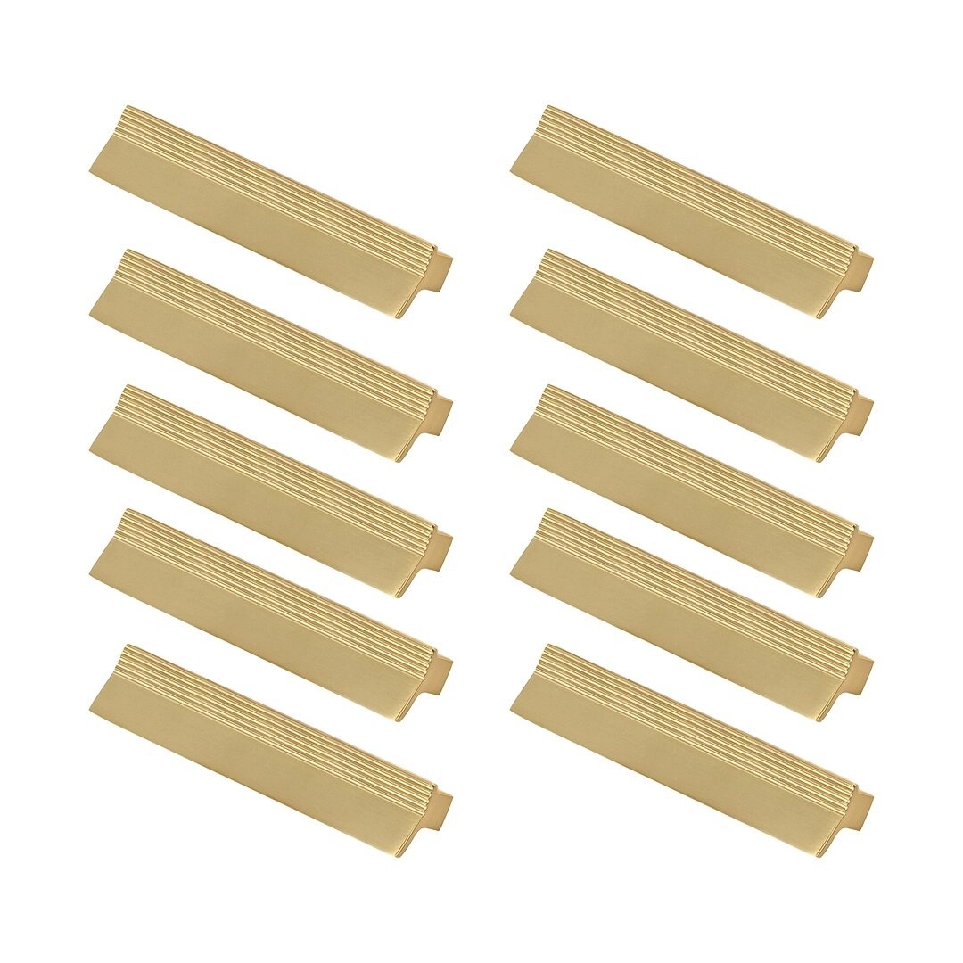 Kit 10 - Puxador Para Móvel Alça Sobrepor 96 Mm Zamac (troia Dourado Fosco)