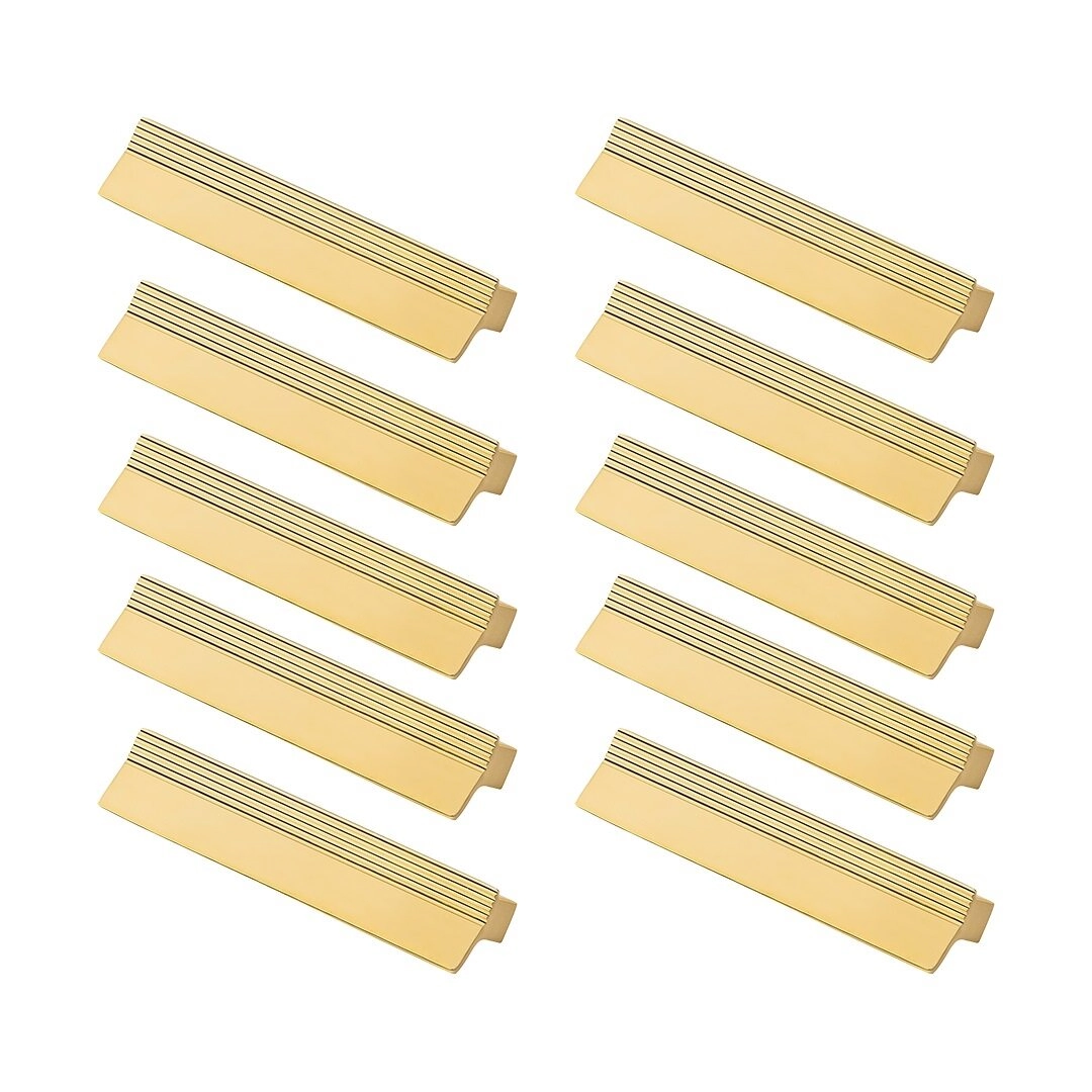 Kit 10 - Puxador Para Móvel Alça Sobrepor 96 Mm Zamac (troia Dourado)
