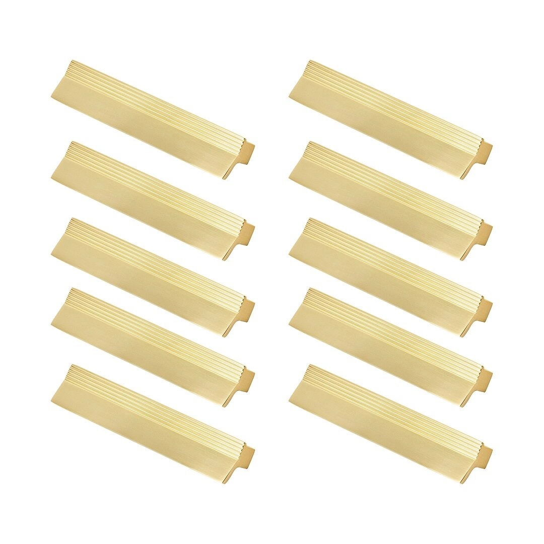 Kit 10 - Puxador Para Móvel Alça Sobrepor 96 Mm Zamac (troia Ouro Fosco)