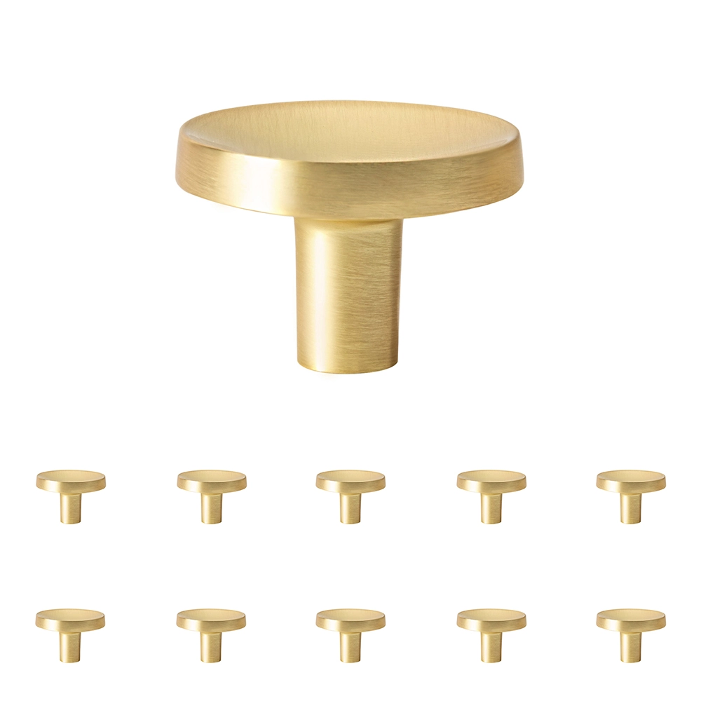 Kit 10 - Puxador Para Móvel Ponto Zamac (cartago Dourado Fosco)
