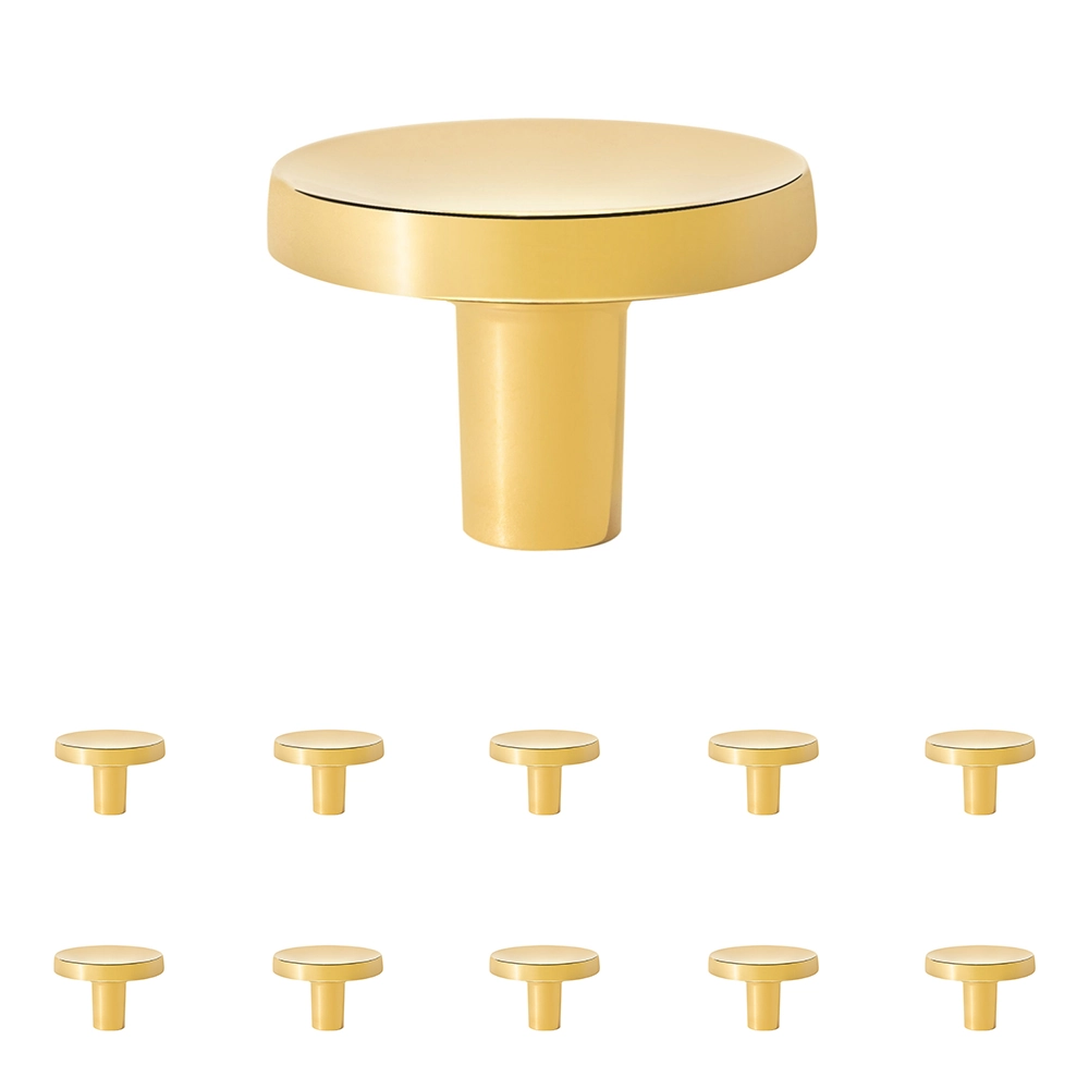 Kit 10 - Puxador Para Móvel Ponto Zamac (cartago Dourado)