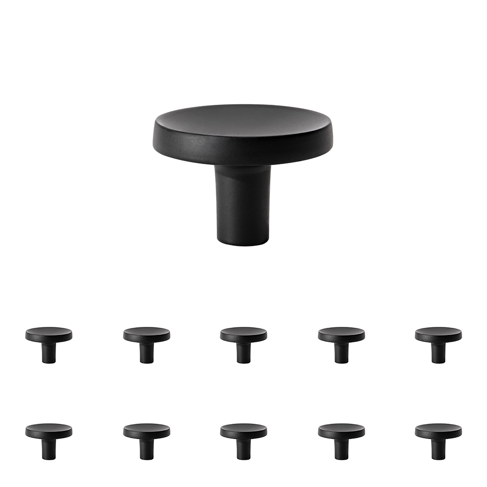 Kit 10 - Puxador Para Móvel Ponto Zamac (cartago Preto Fosco)