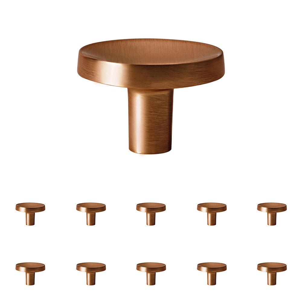 Kit 10 - Puxador Para Móvel Ponto Zamac (cartago Rosé Gold Fosco)