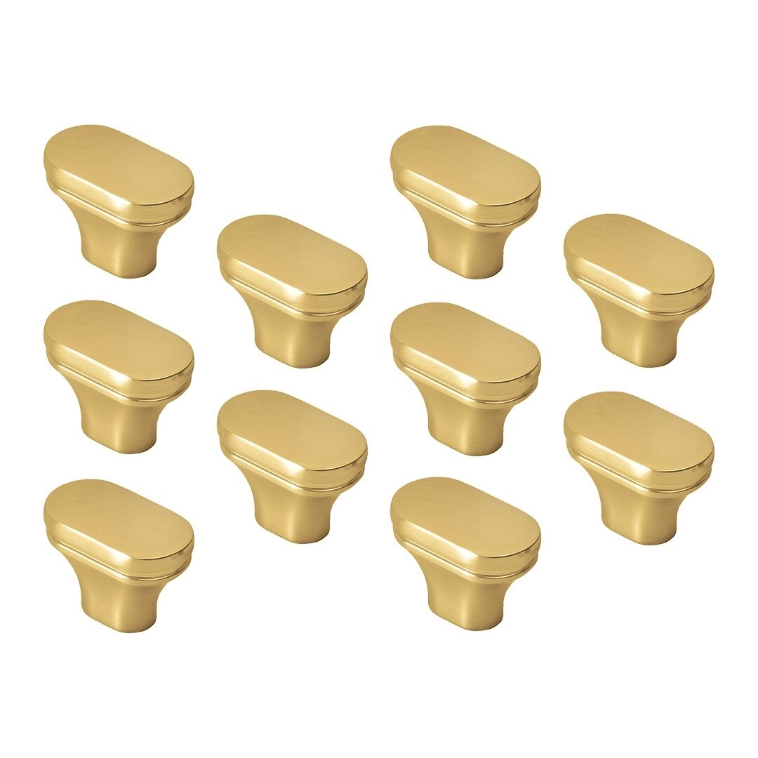 Kit 10 - Puxador Para Móvel Ponto Zamac (memphis Dourado Fosco)