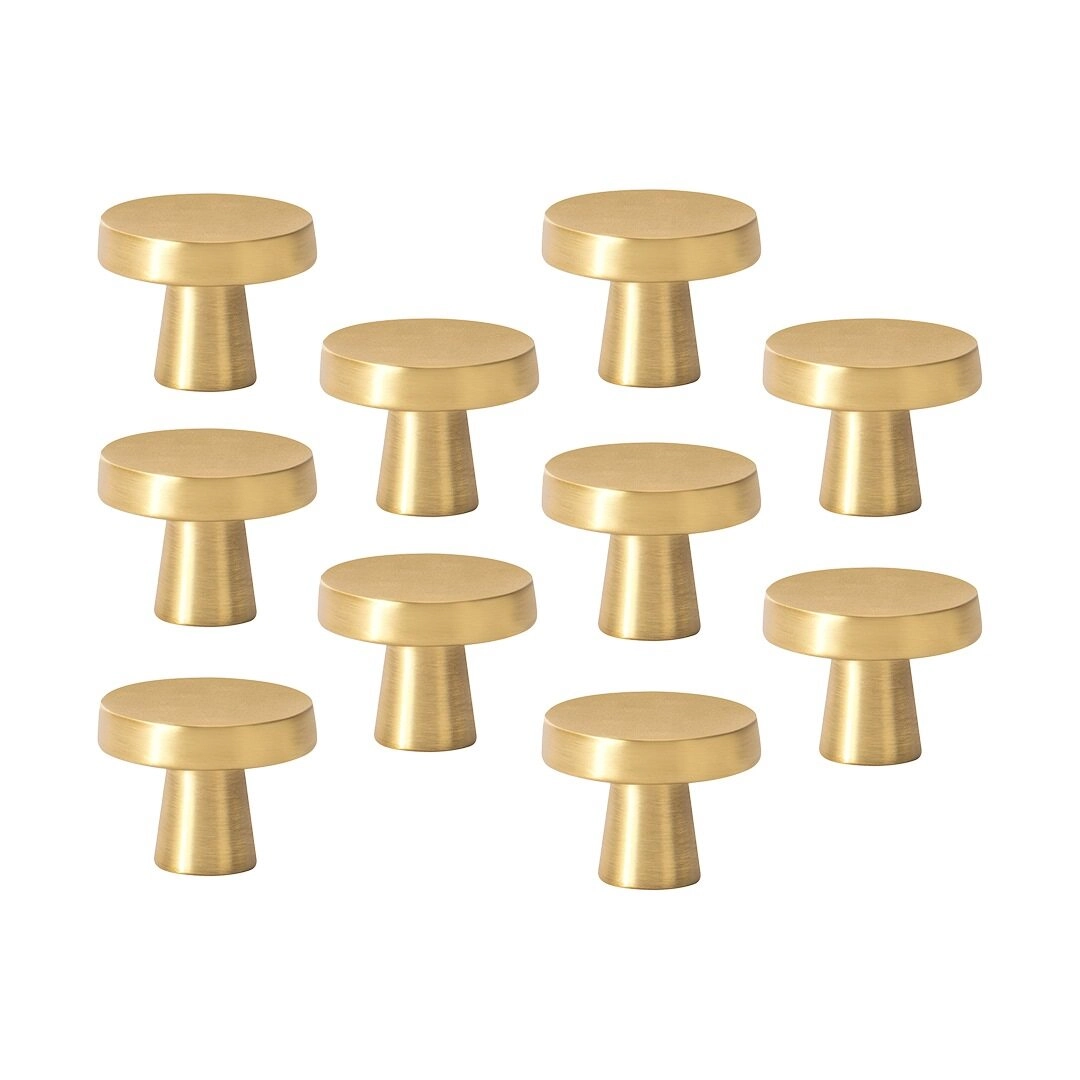 Kit 10 - Puxador Para Móvel Ponto Zamac (pompeia Dourado Fosco)