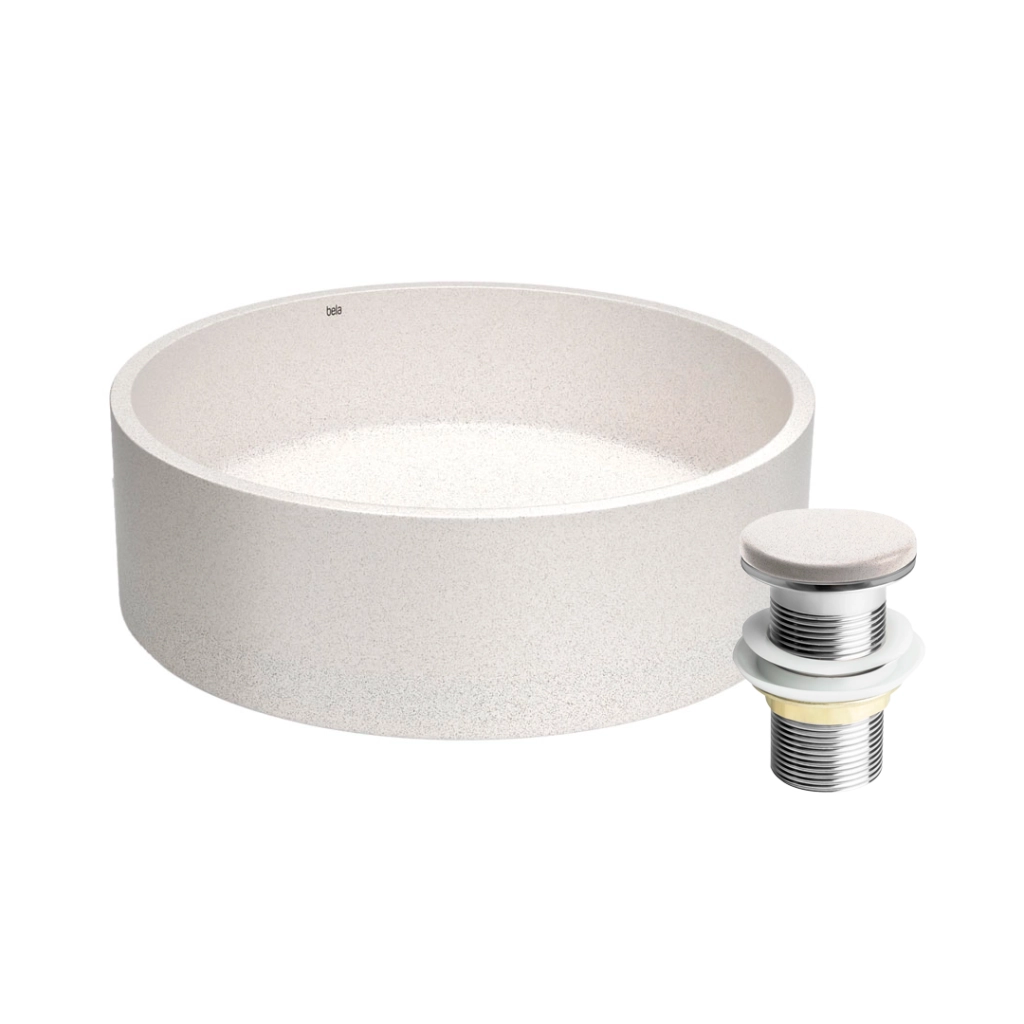 Kit Cuba Concreto Apoio 35cm Oso Granilite Polar + Válvula