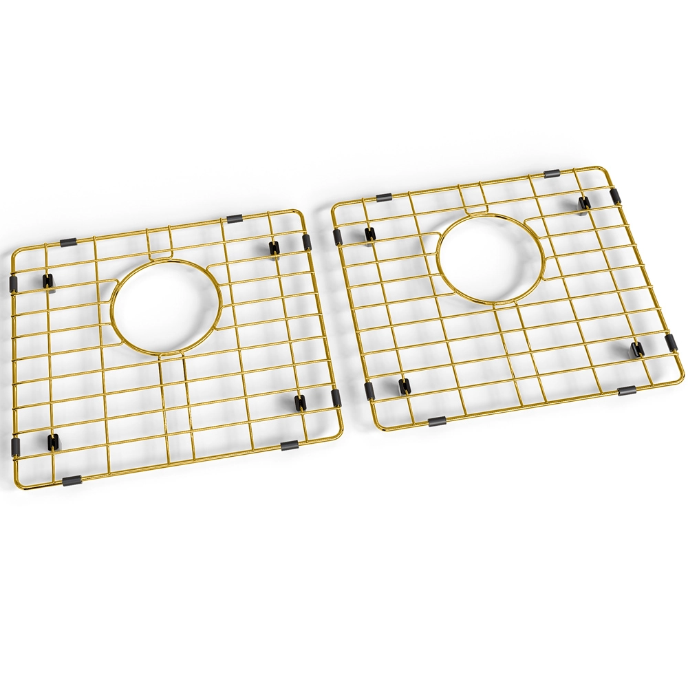 Grade Aramada Inox para Cuba Dupla 32x37 cm (Dourada | Ouro Fosca)