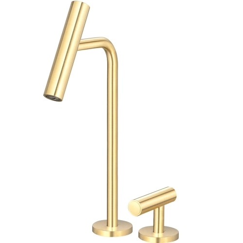 Torneira Monocomando Alta Para Banheiro (lay Ouro Fosco)