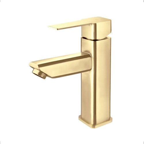 Torneira Monocomando Baixa Para Banheiro Inox (adda Ouro Fosco)