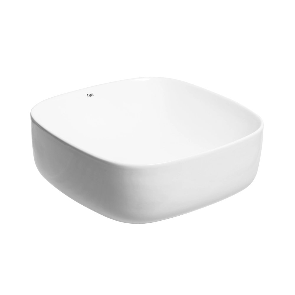 Cuba De Banheiro Louça Apoio Quadrada 44 Cm (rodez Branca)